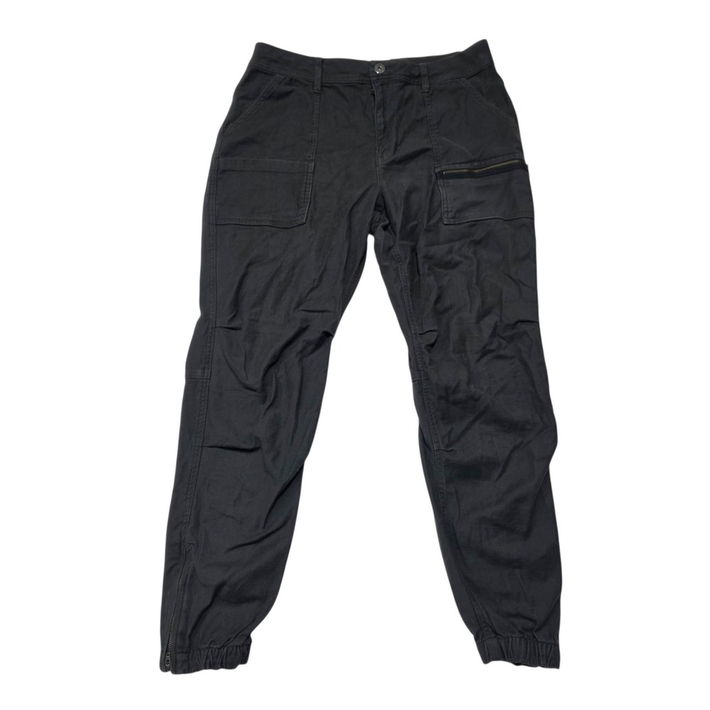 REI Co-op Wallace Lake Jogger Womens 14 Black Cargo Hiking Pants Cotton Stretch